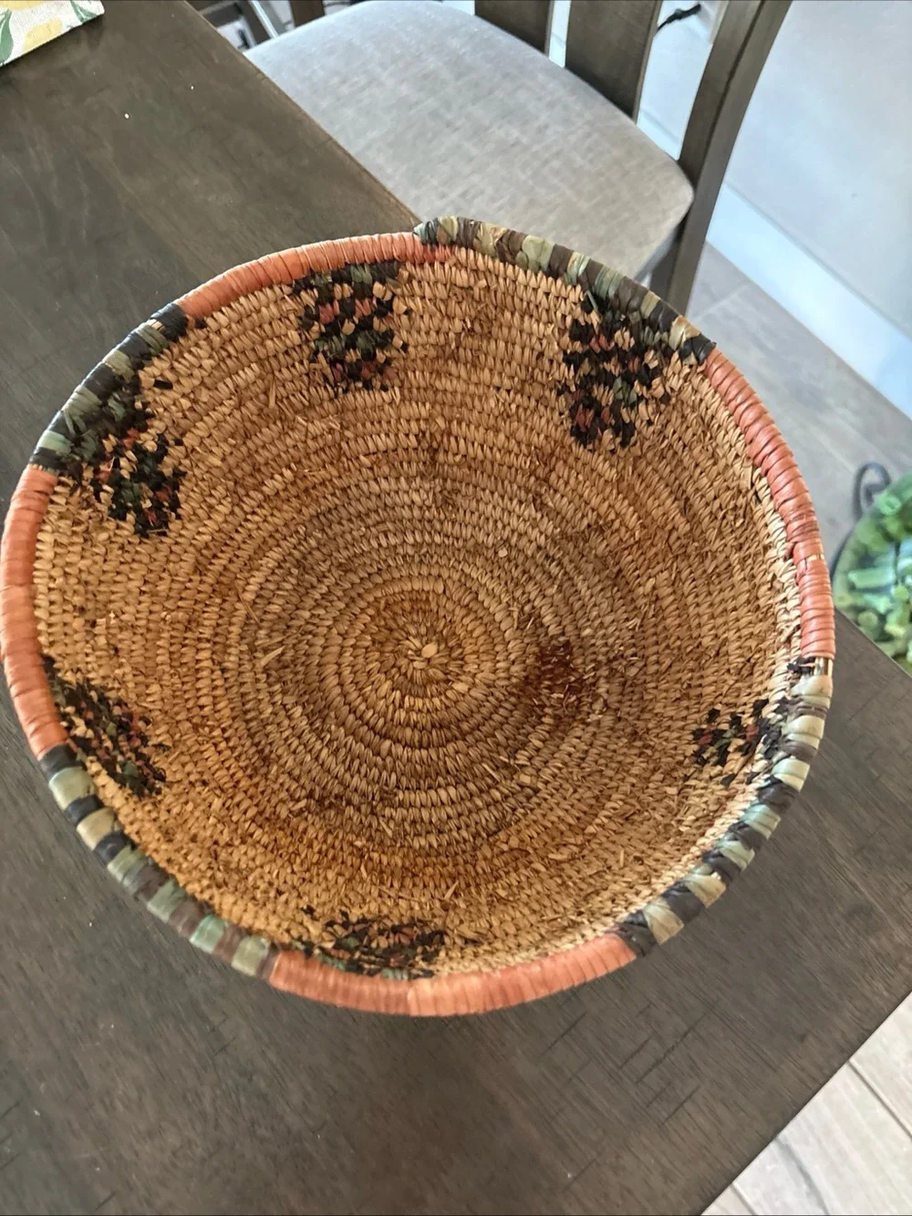 Antique  Deep Woven Grass Basket Handmade Hausa basket from northern Nigeria